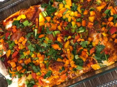 קרפיון עם ירקות בתנור