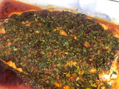 דג סלמון בתנור עם לימון כבוש ואריסה מתכון מושלם!