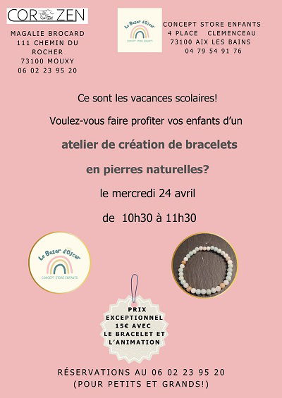 Atelier de création de bracelets avec des pierres naturelles