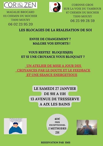 ATELIER AVEC UN SOIN ENERGETIQUE ET UN COACHING AVEC CORINNE GROS