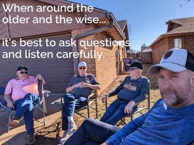 Best to ask questions, LISTEN and talk less