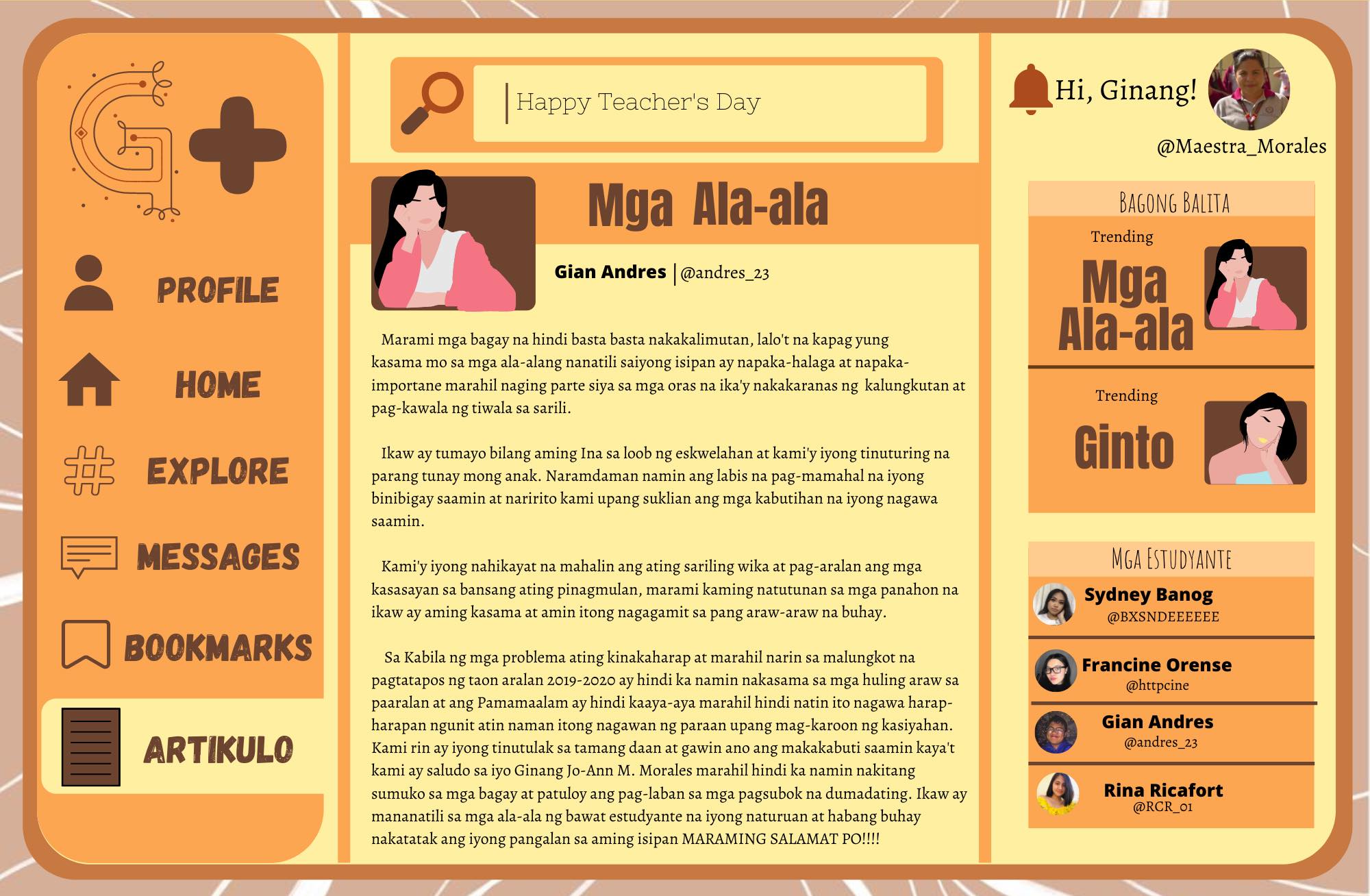 Pagbati sa Araw ng mga Guro ni Gian Carlo Andres