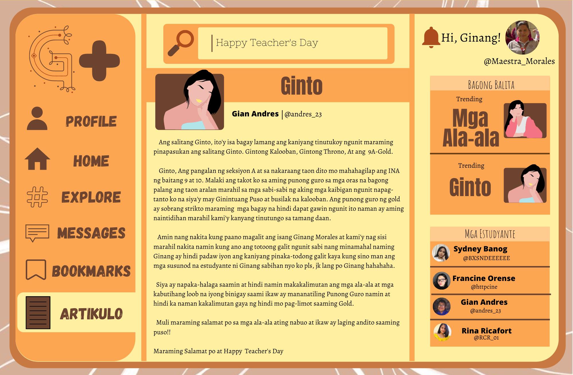 Pagbati sa Araw ng mga Guro ni Gian Carlo Andres