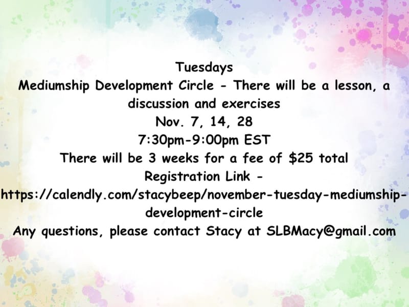 Mediumship Development Circle with Stacy Brickel