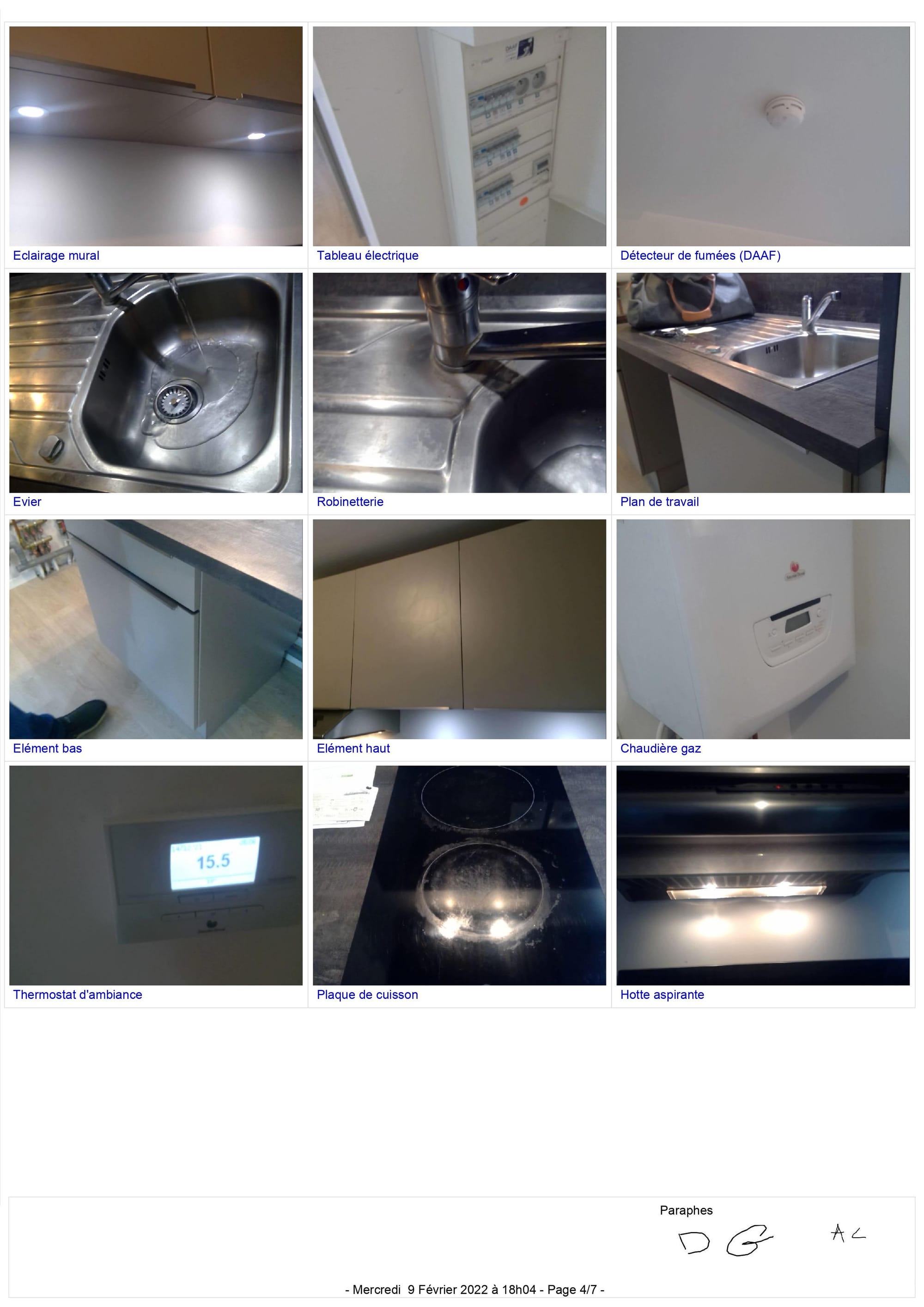 Un exemple d'état des lieux réalisé