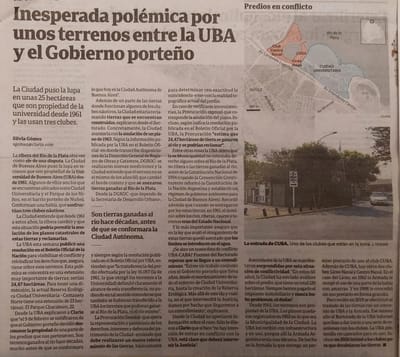 Terrenos de la UBA sobre el río