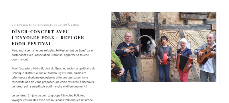 Dîner - Concert à Andlau au Spe's