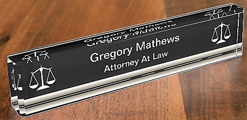 Desk Name Plate Wood, Metal or Acrylic