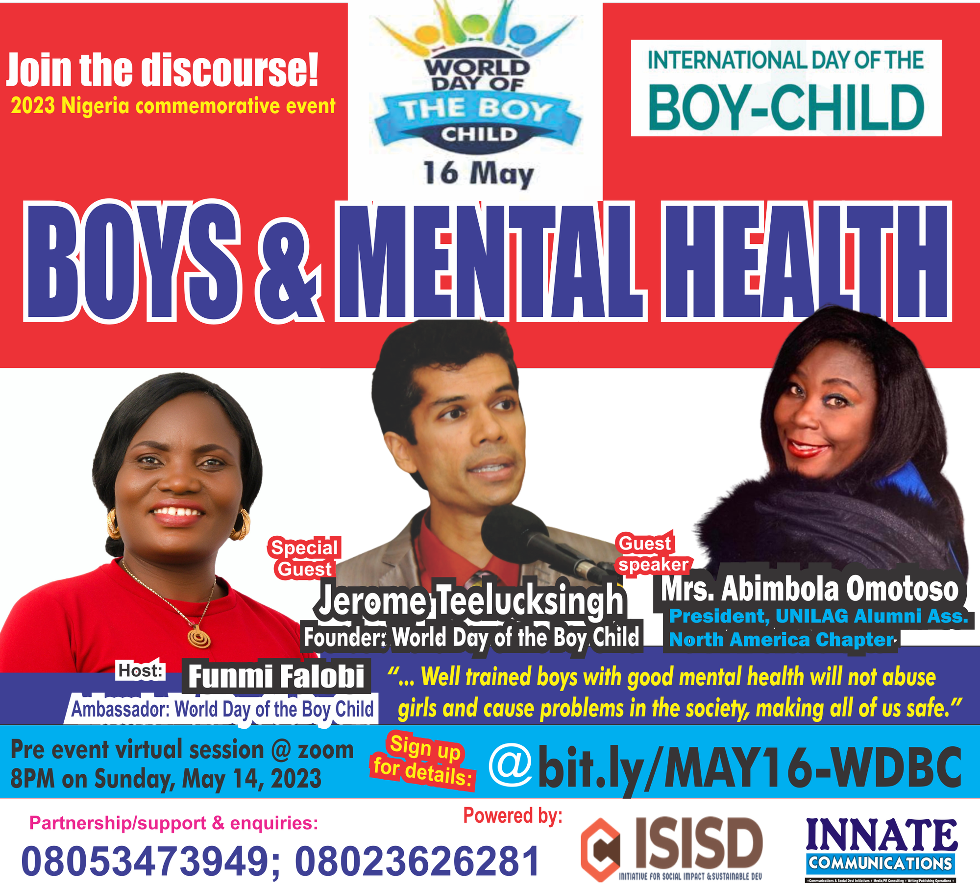 Media links: World Day of the Boy Child (WDBC) 2023