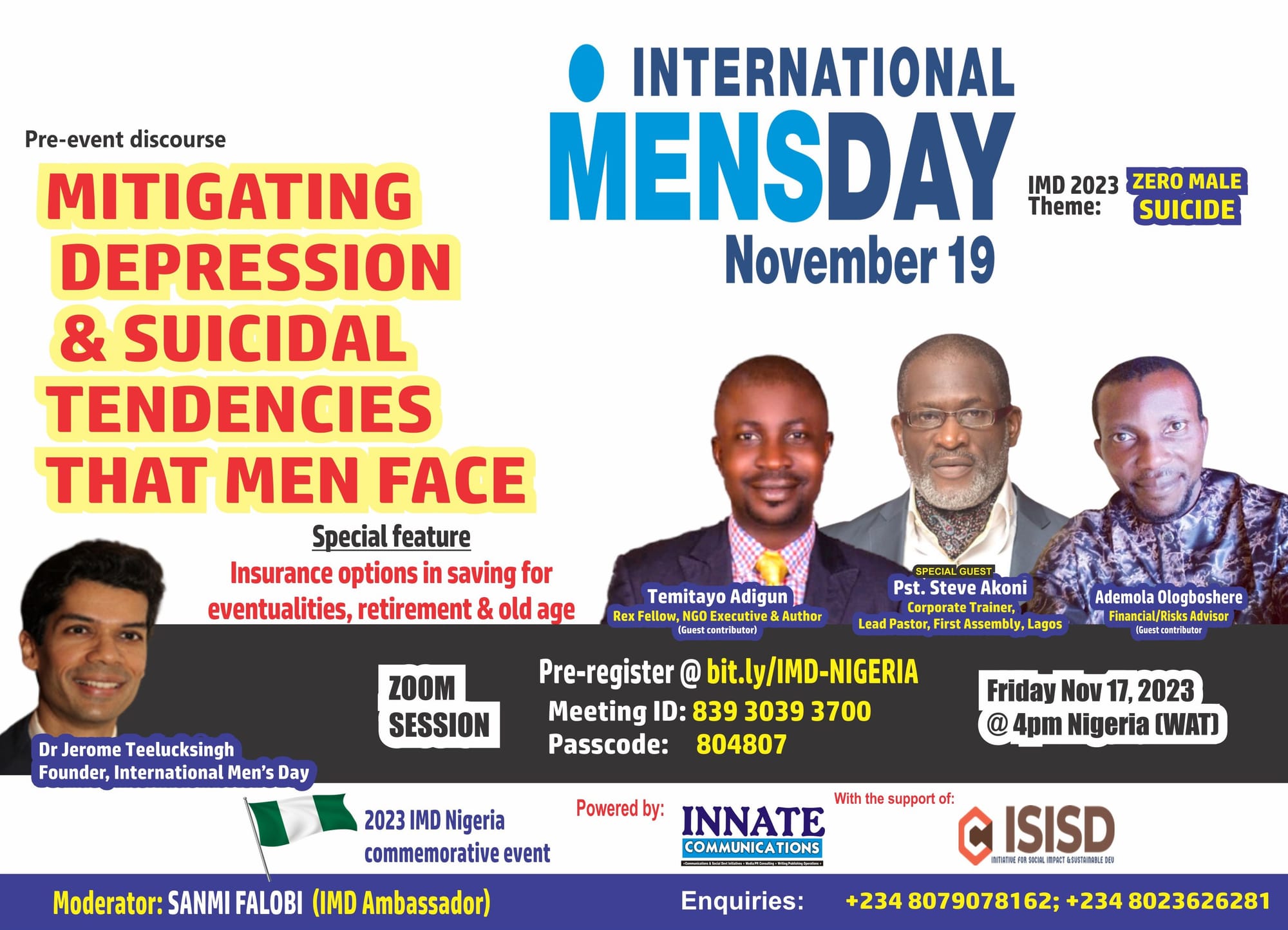 November 19 is  International Men's Day.