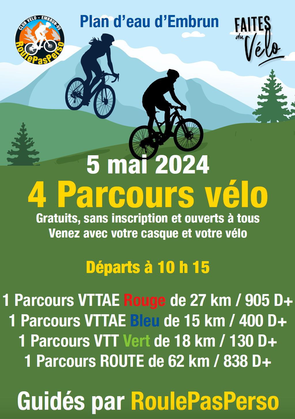 Parcours VTT, VTTAE et route
