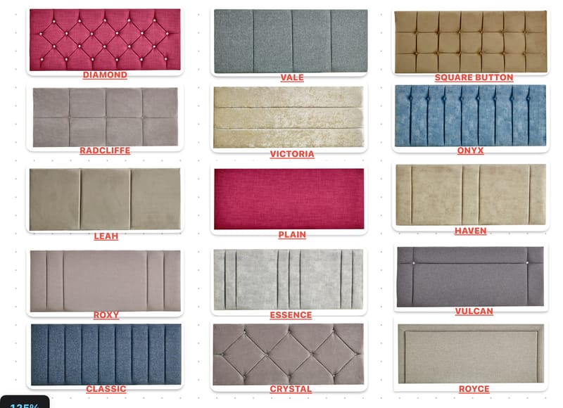 Standard headboards