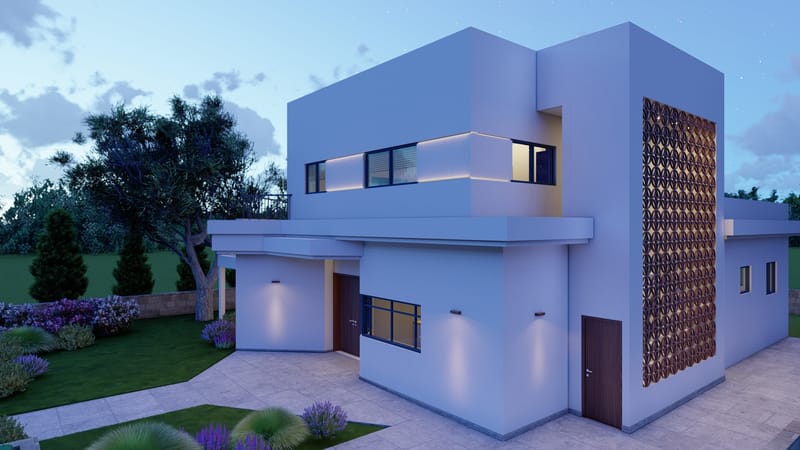 תוספת של 60 מ"ר על הגג , הכולל מדרגות לקומה העליונה המוסתרות במשרביה יפיפיה .     הפך את הבית לבית מודרני ששינה את צורתו לבלי הכר.