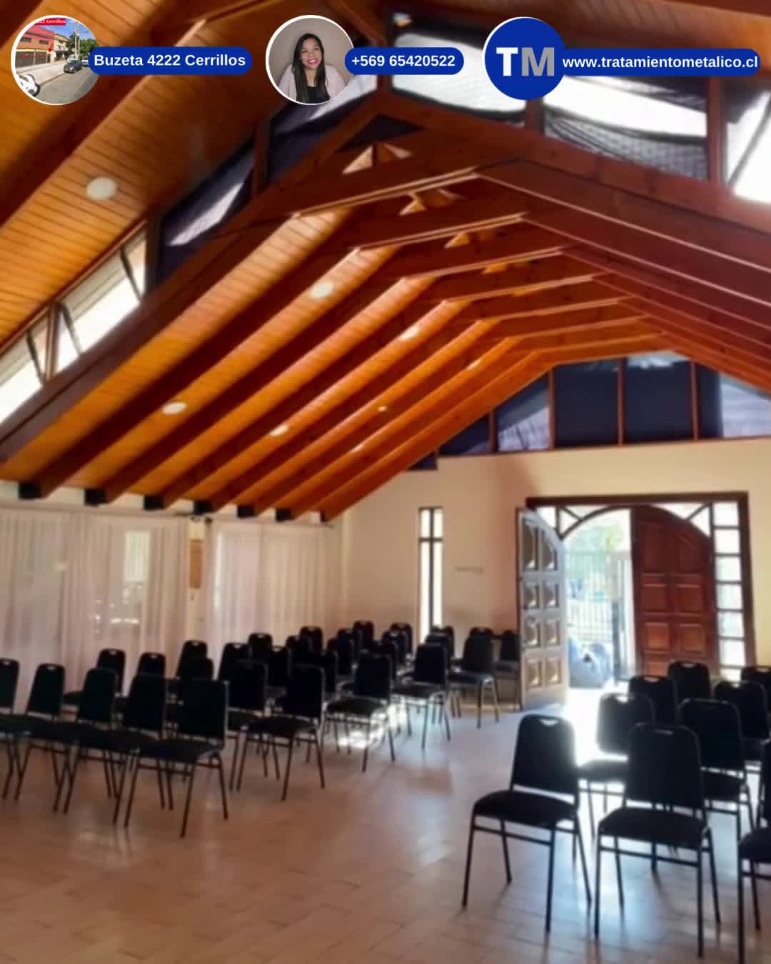 Sillas PREMIUM Anchas y Altas Tapiz Negro con Puntos Dorados Reforzadas 250kg. Resistencia - Iglesia Inaugurada en Santiago