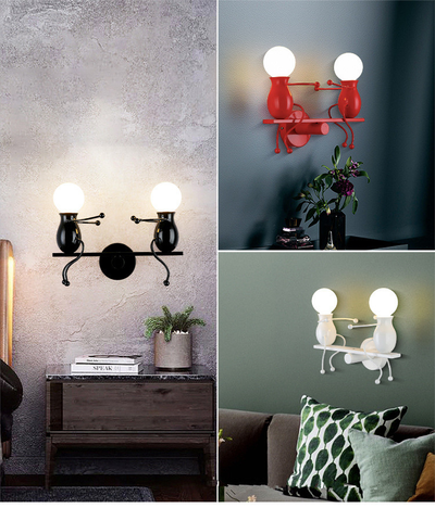 Applique murale moderne LED bonhommes