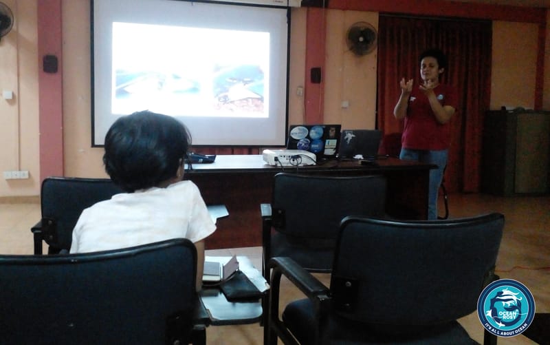 Facilitating a collaborative role in a field workshop conducted by the Marine Environment Conservation Society of Sri Lanka (MECS) at Negombo Fishery Harbor.