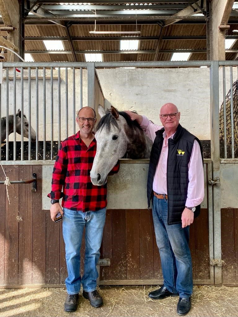 Dave & Ray with Long To Be at Phil Kirby's yard in North Yorkshire