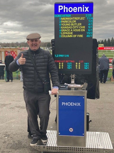 A Happy Bookmaker at Doncaster Races