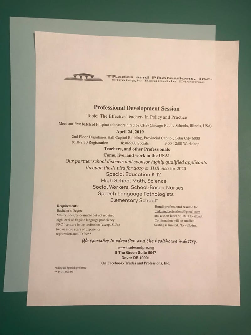 Professional Dev't and Hiring Event in Cebu