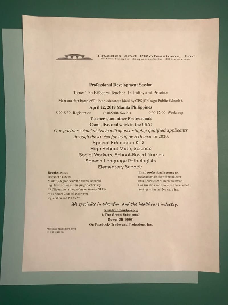 Professional Dev't. and Hiring Event in Manila