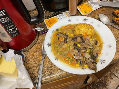 Ivor’s Daily Gallivant 

Saturday October 21, 2023

To Do List 
(1)	Salty dogs' sea shanties- St James Street Methodist Church (3pm- 4pm) …don’t go.
(2)	The Soul café (10-12) … didn’t go.
(3)	Tidy papers in my living room 

Unable to sleep again rather than lying in bed frustrating myself I got up and started to make an impression on my living room by sorting through some papers and throwing loads of them away.

Last night I used up all my medication except the sodium valproate (for my epilepsy). By about mid-morning I ran to Boots and got some more. Feeling really tired I thought it wisest to skip The Soul Café this morning and have a nap until lunchtime when I could set off to see the salty sea dogs.

I woke at 3pm, too late to see the salty sea dogs. A lot of my life has been a series of unrealised ambitions and unfulfilled plans, but at that moment I was content to let things be.

I made my evening meal which I had planned for some time- a pork steak with onion, mushrooms, and mixed vegetables cooked in white wine vinegar thickened with flour and a jacket potato which was followed by a cup of tea. It was the first time I’d cooked pork with white wine vinegar another novel edition to my menu.

In the evening I wrote a piece of verse.

In the needless hurry and never-ending, hectic rush of your workaday world,
Each fleeting moment comes and goes and is neither caged nor held.
Your days will soon go- so please cherish them whilst you can,
Rather than going through life without- reason, thought or plan.
Make haste, not to waste a single drop of time.
And remember each instance can bring you a step closer to the sublime.
Your mood may change in the twinkling of an eye,
With yesterday's hallo becoming todays goodbye
(Yes, yes alright! - but let me sleep)


 

.