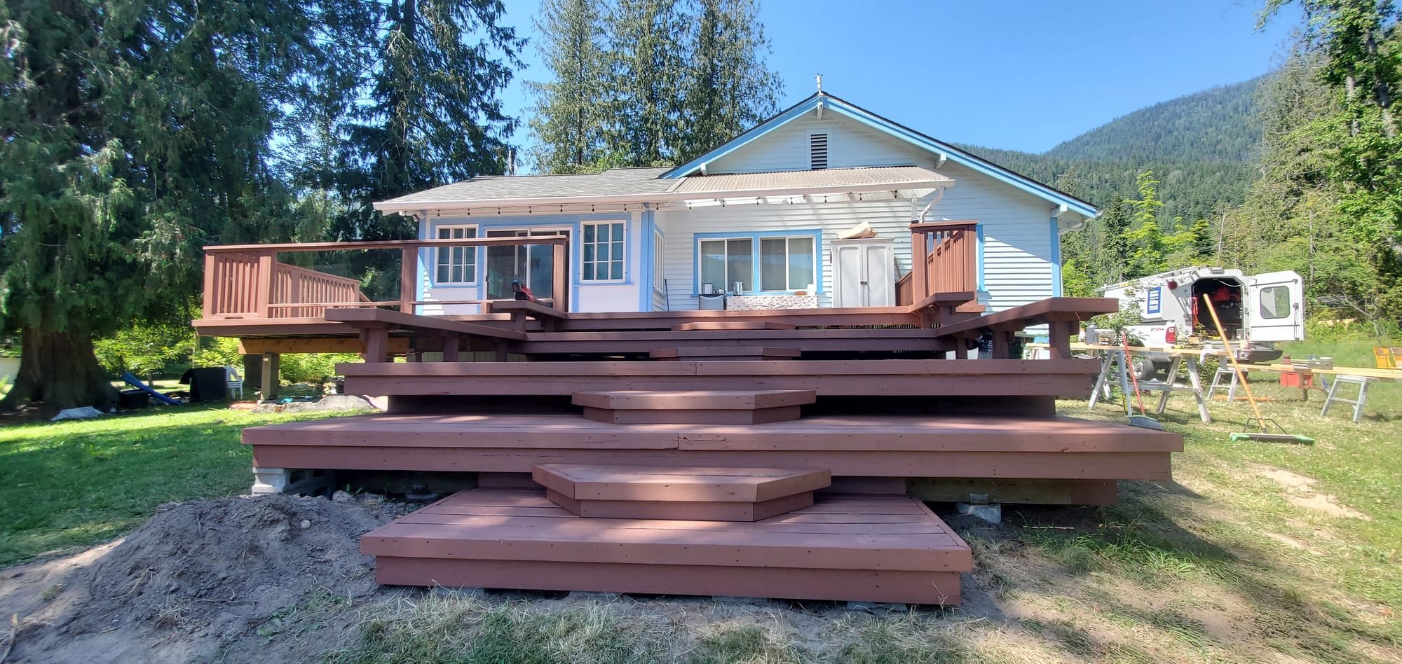Deck and railings