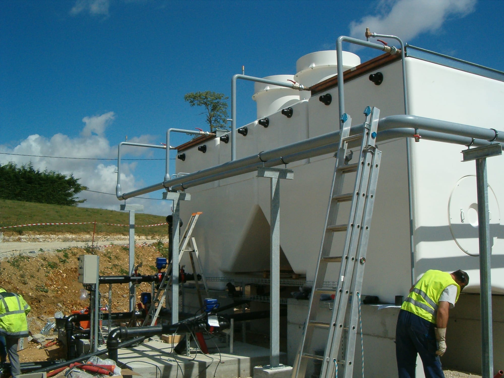 Raccordement des modules  traitement du lixiviat