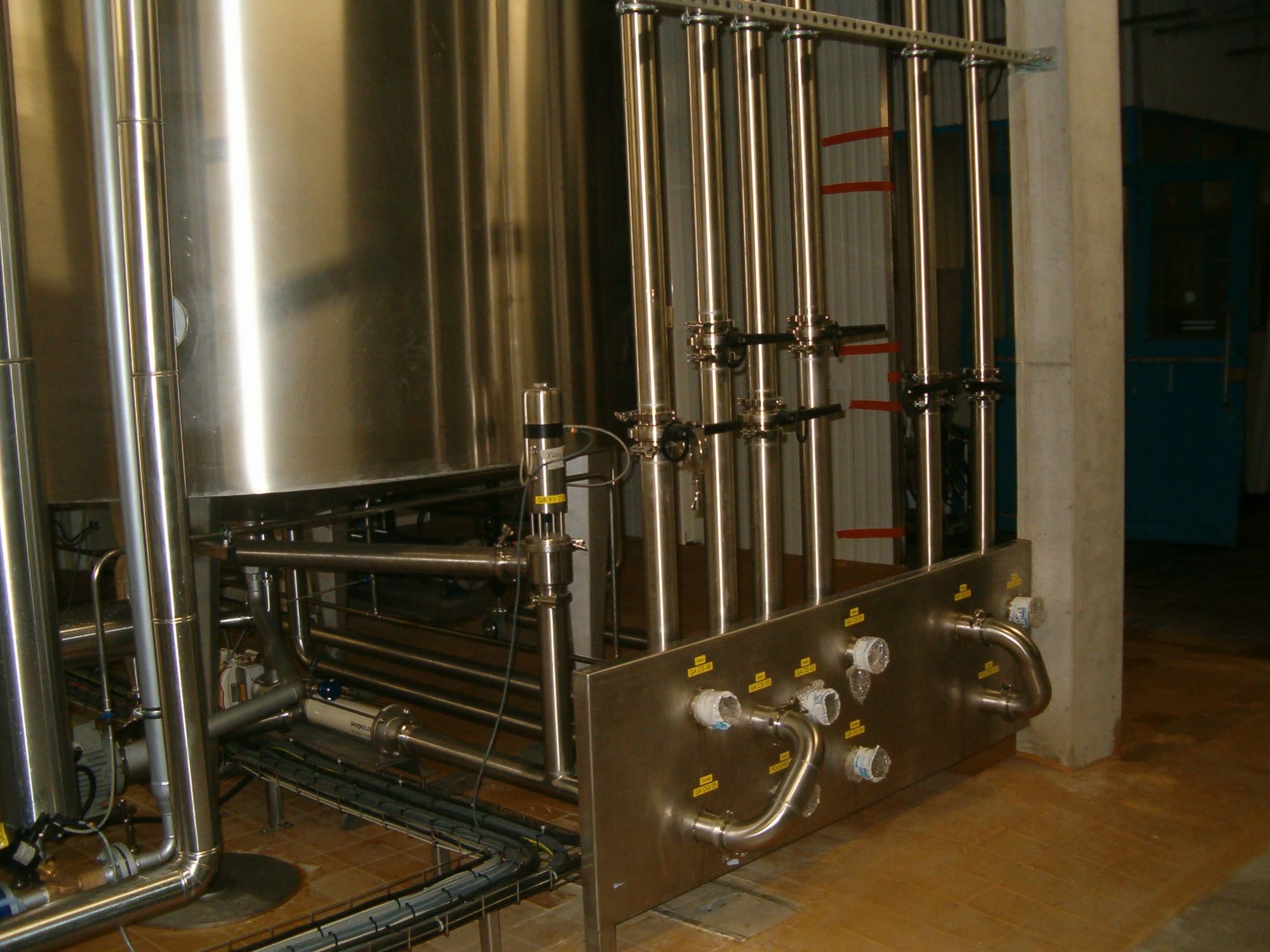 Tuyauterie SMS sur réacteur