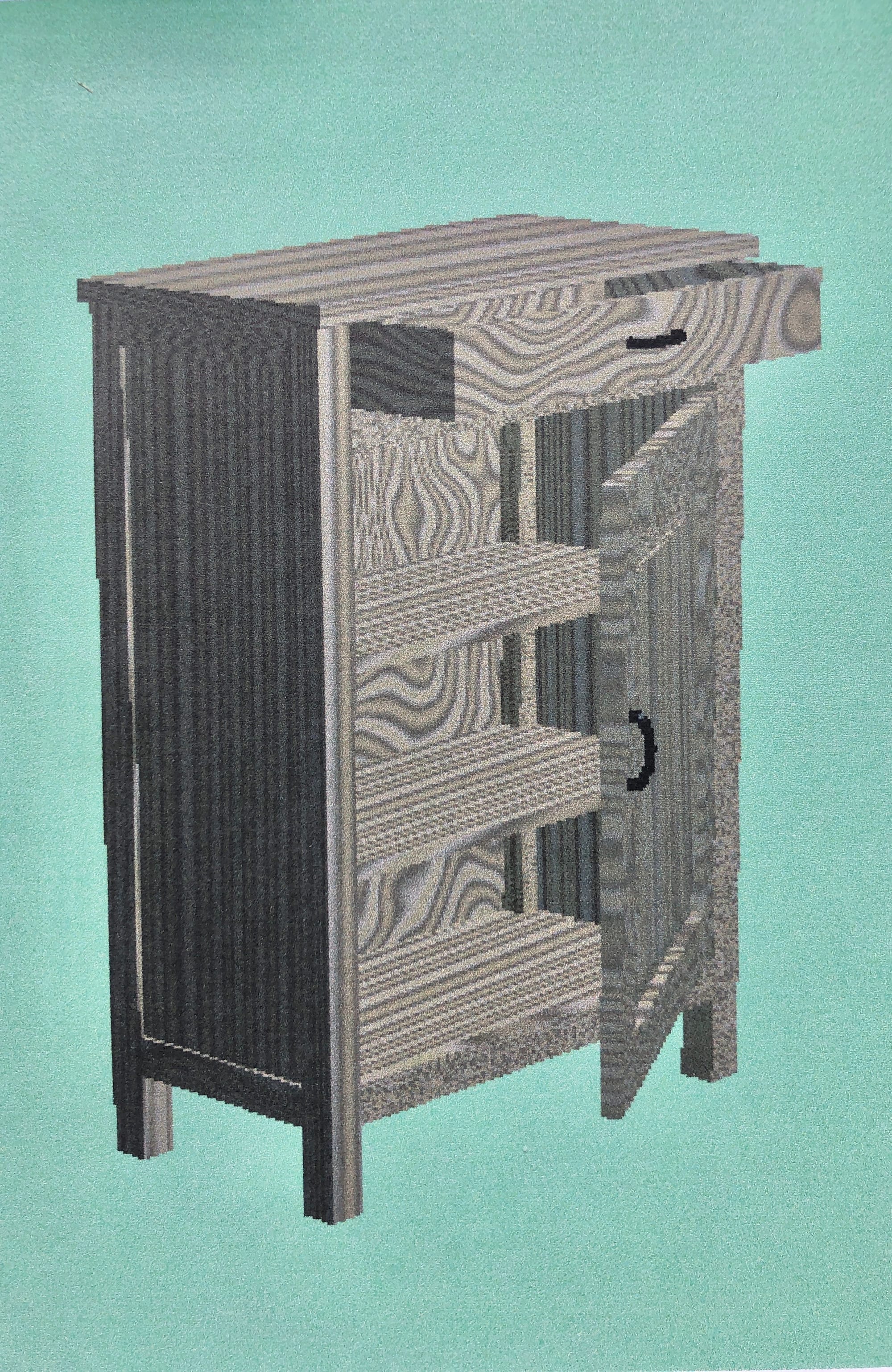 Meuble de rangement fait en stage