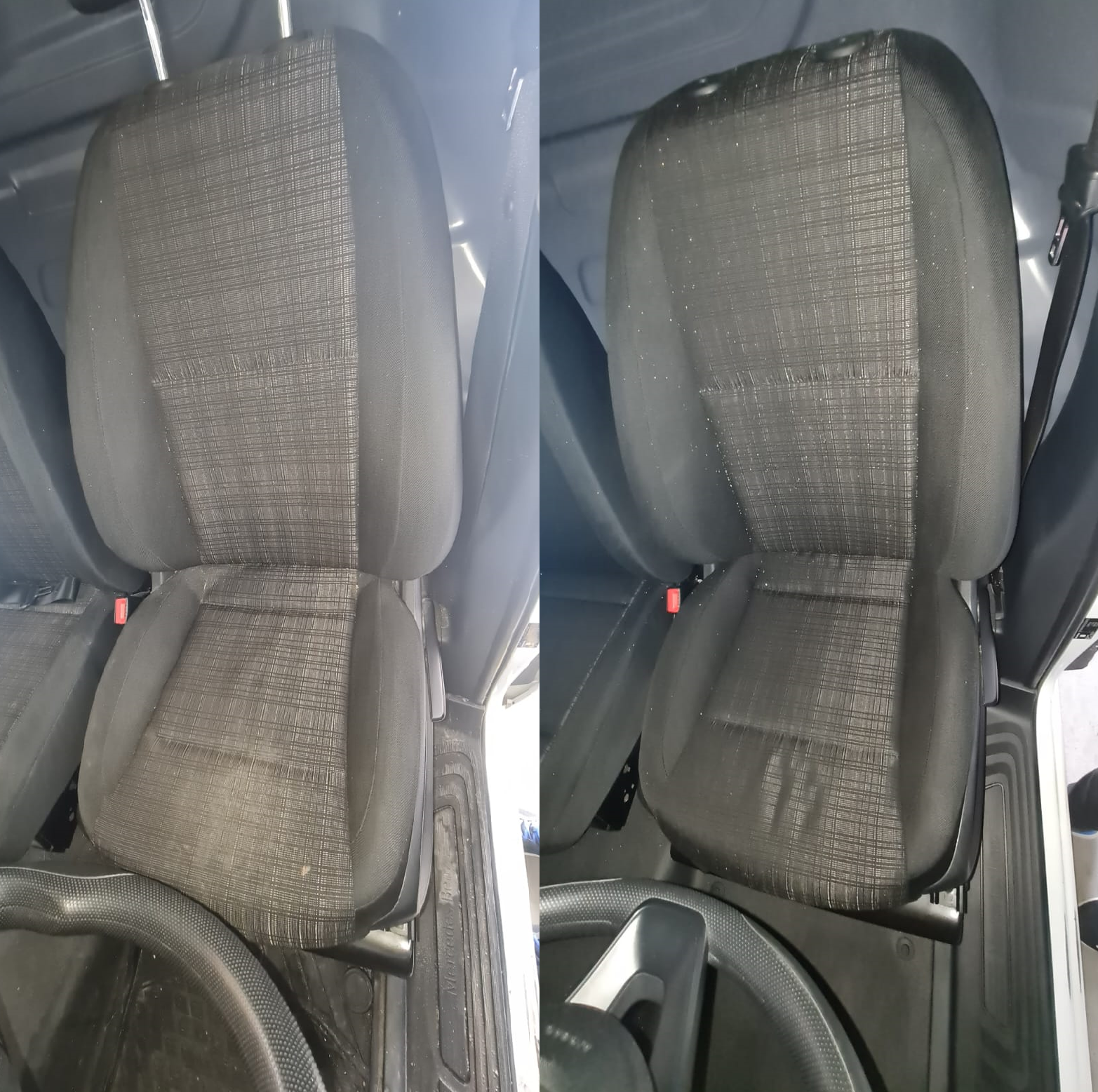 Scaun fata inainte / dupa curatare