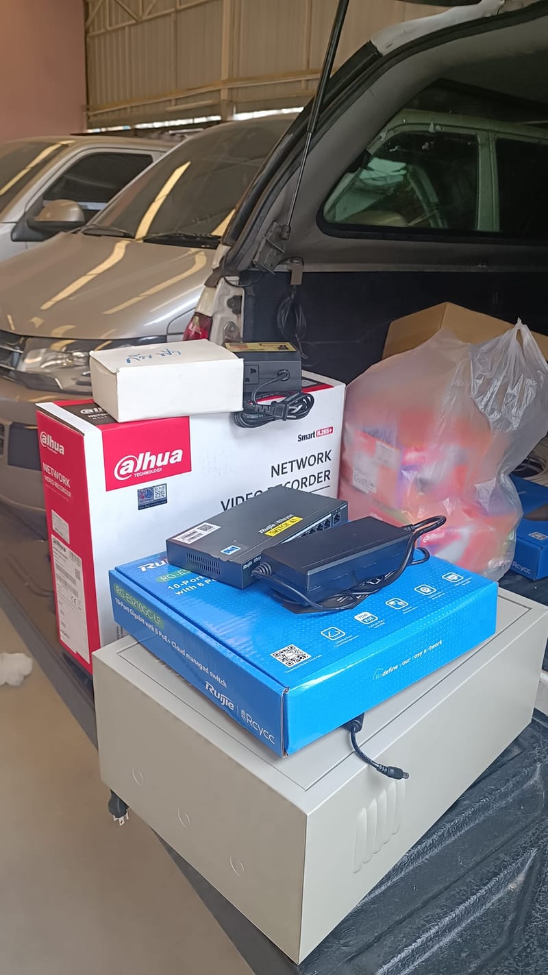 งานติดตั้งกล้องโรงจอดรถ
