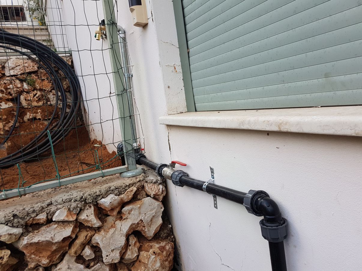 מעקף לצינור עם פיצוץ, בתוספת 2שיברים ושני ברזים