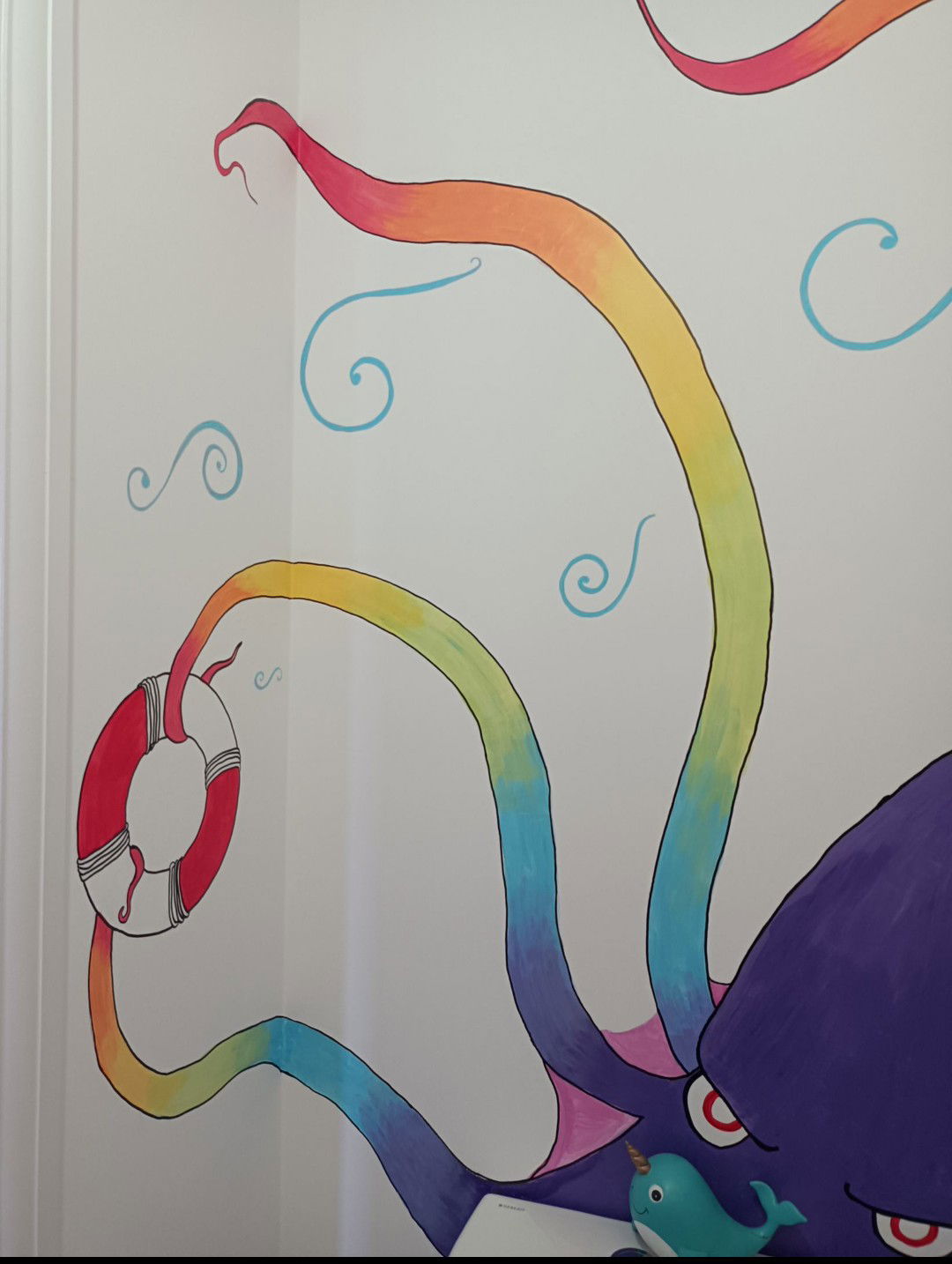 Toilet mural wall art- sea monsters!