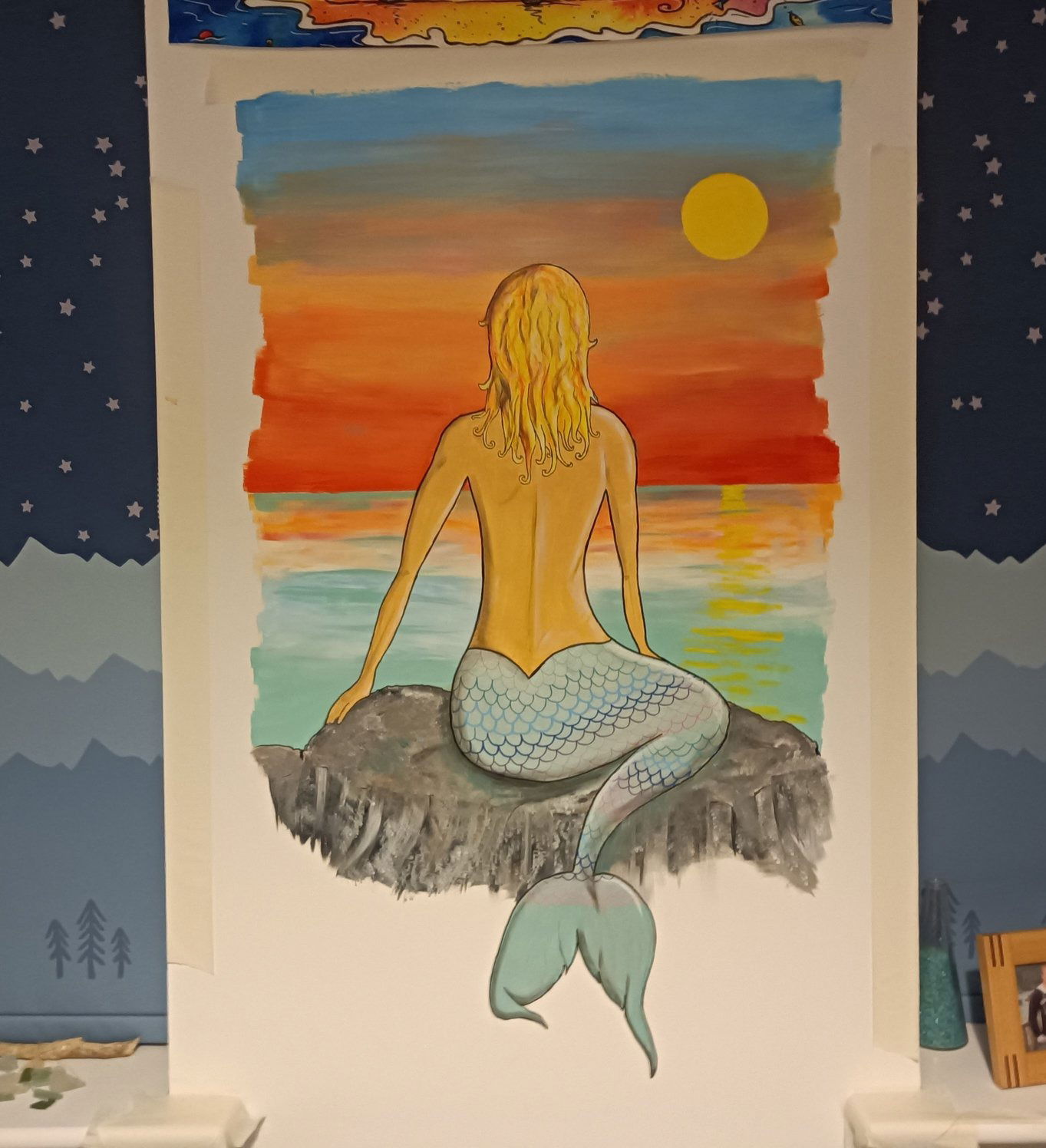 Mermaid wall art small mural