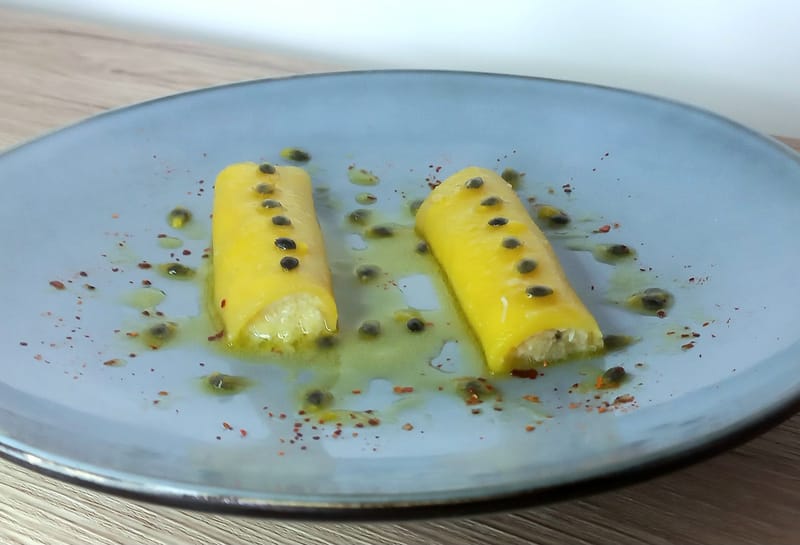 Cannelloni de mangue au crabe