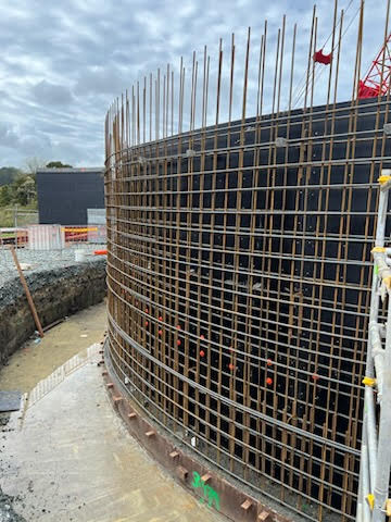 An installation of insitu external and internal walls and base slab.