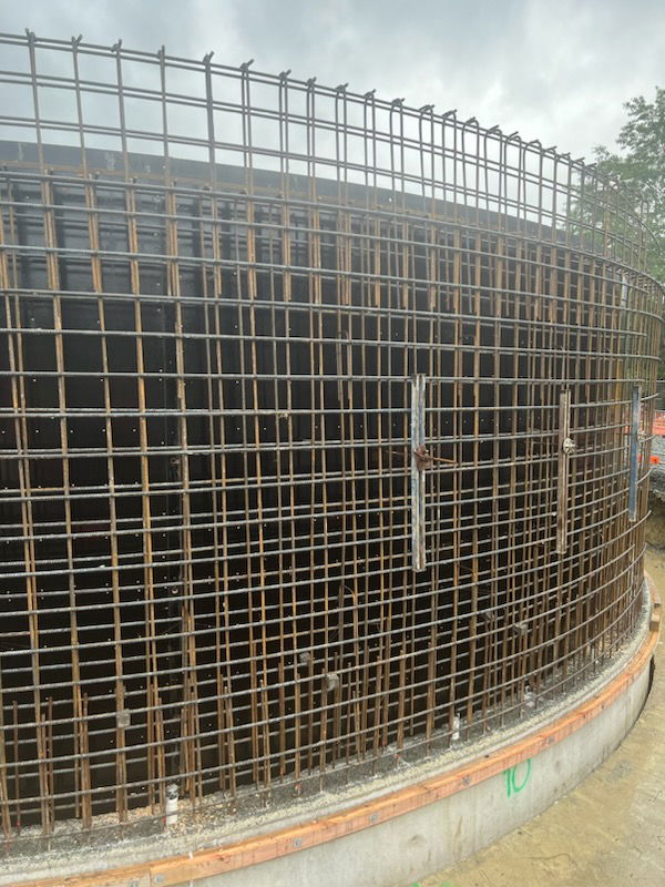 An installation of insitu external and internal walls and base slab.