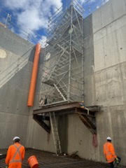 An installation of insitu external and internal walls and base slab.