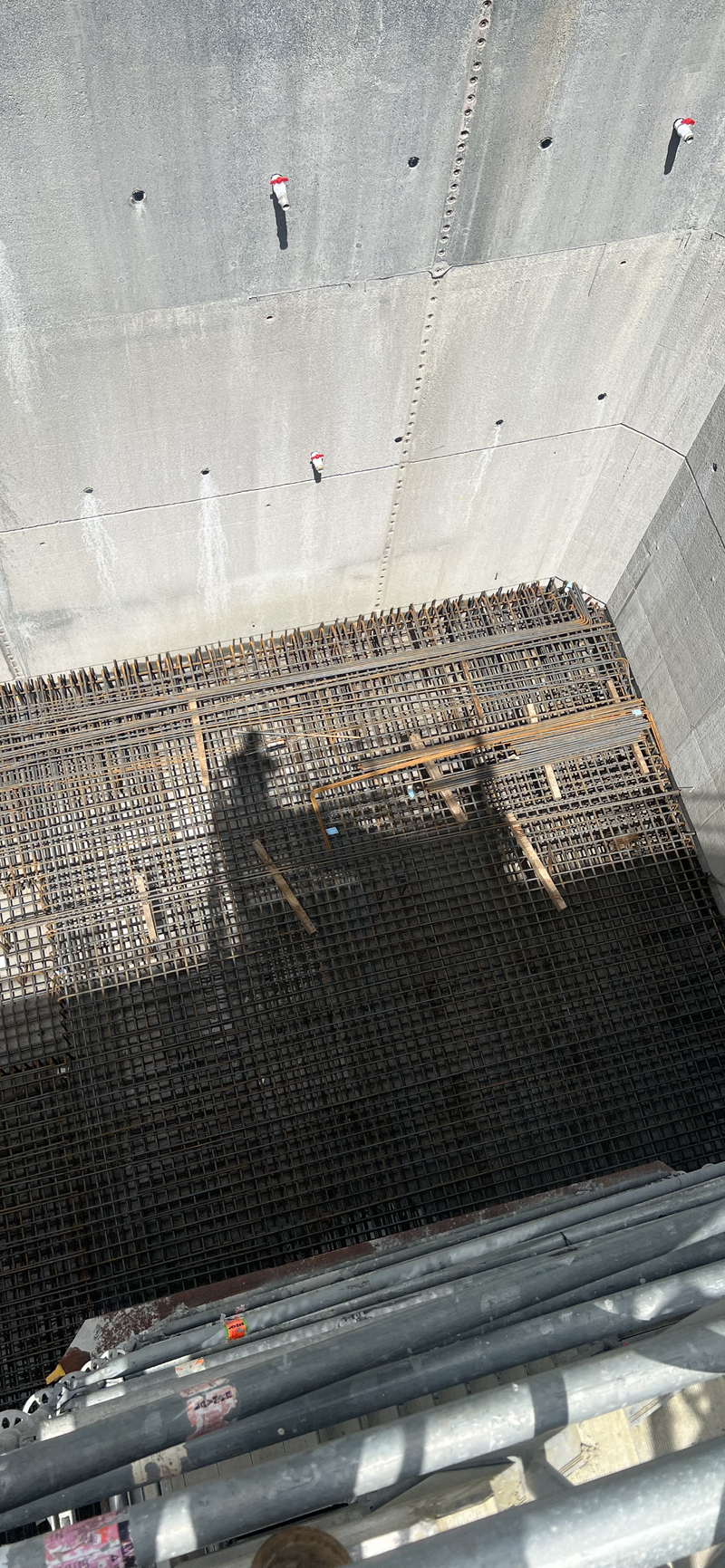 An installation of insitu external and internal walls and base slab.