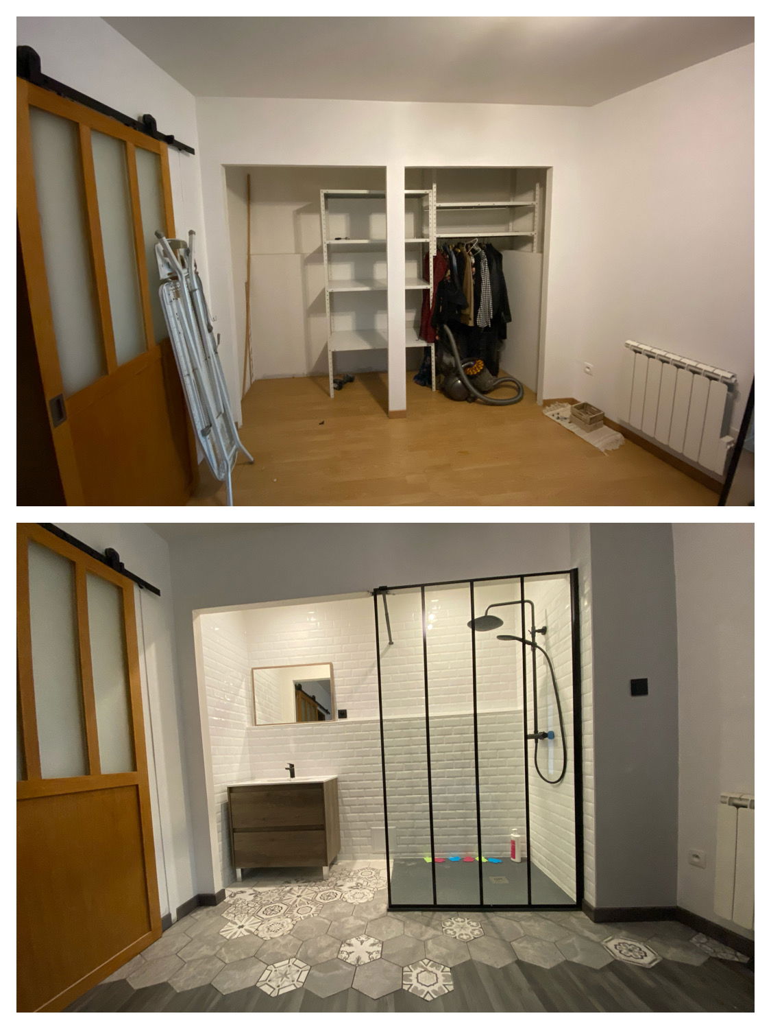 Transformation d'un dressing en douche