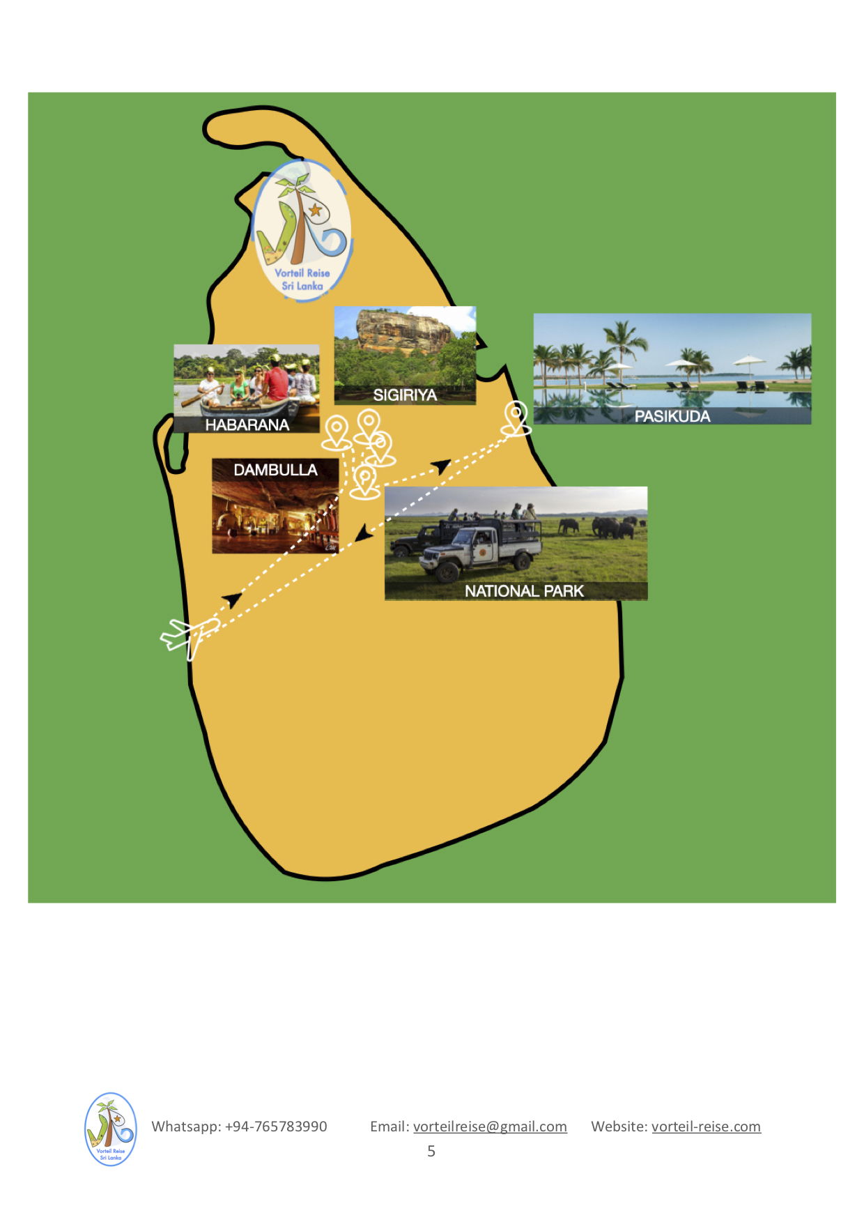 REISEPLAN (verfügbar von Mai bis Oktober)