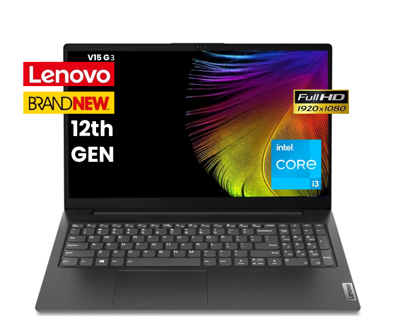 Lenovo V15 12th Gen Intel Core i3-1215U Laptop - 8GB DDR4 RAM, 512GB S