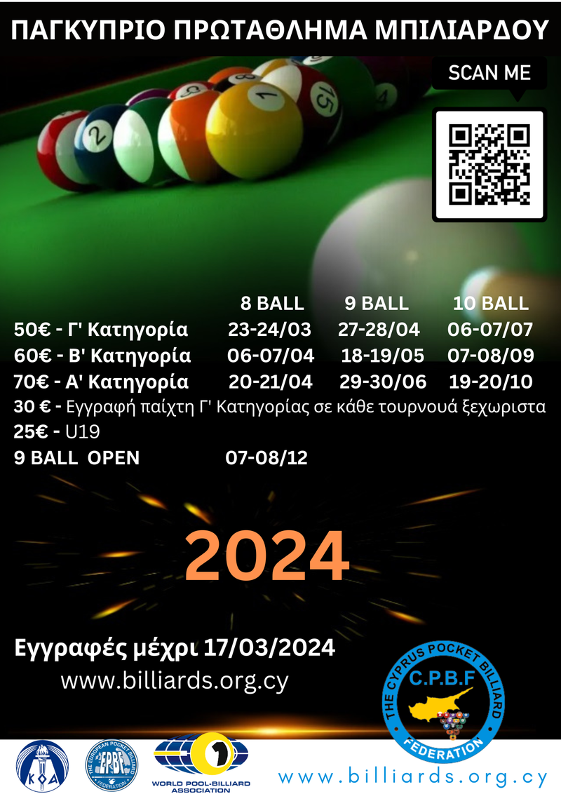 ΠΑΓΚΥΠΡΙΟ ΠΡΩΤΑΘΛΗΜΑ ΜΠΙΛΙΑΡΔΟΥ 2024
