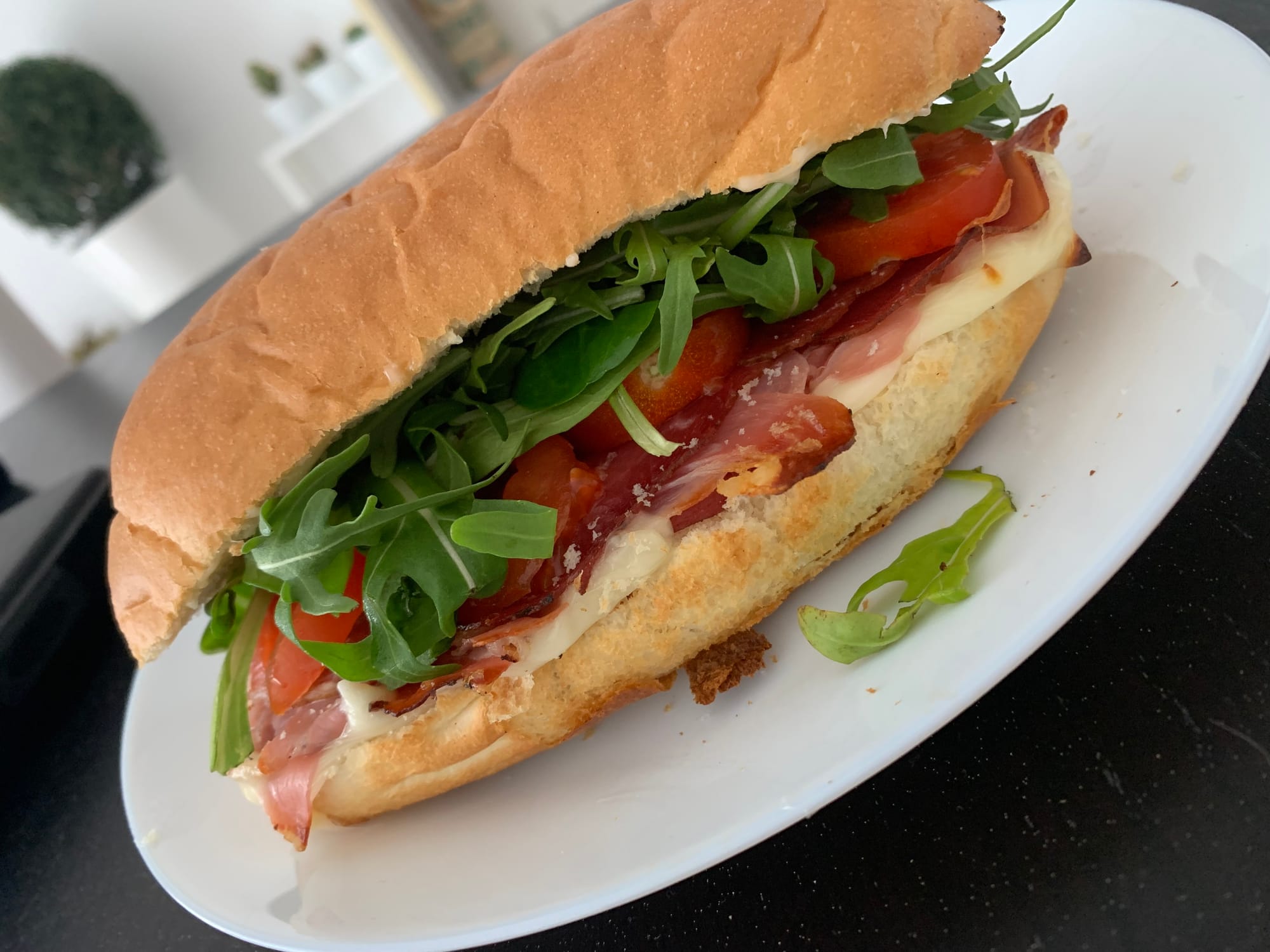 Panino con prosciutto crudo sgrassato