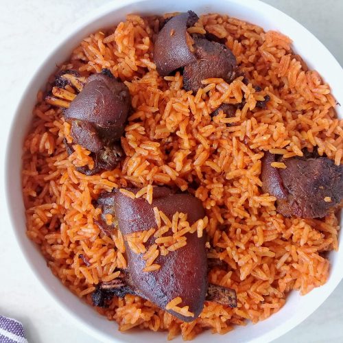 Jollof Rice with Goat Meat