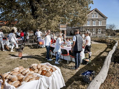 Feiertagsfrühstück unter der Linde