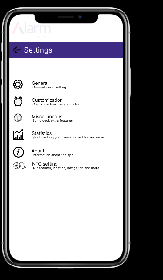 Alarm app using NFC