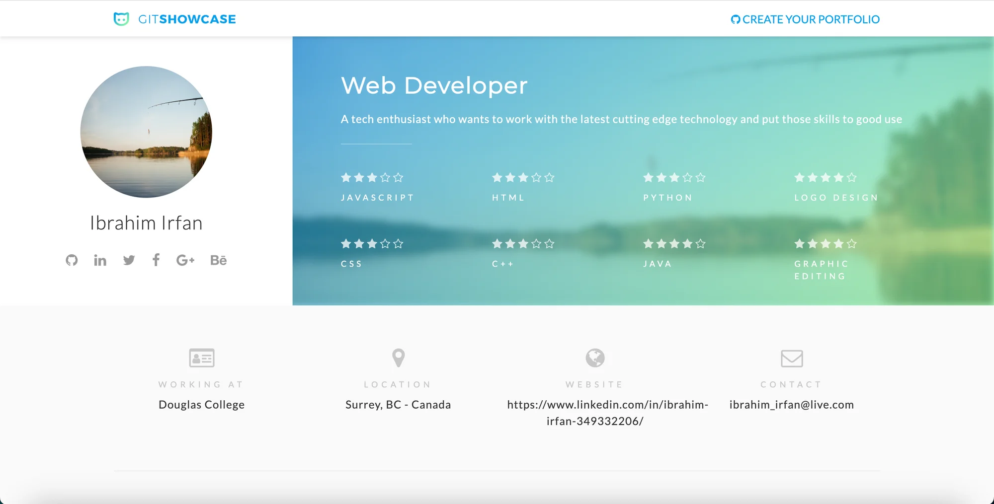 GitShowCase Portfolio Development