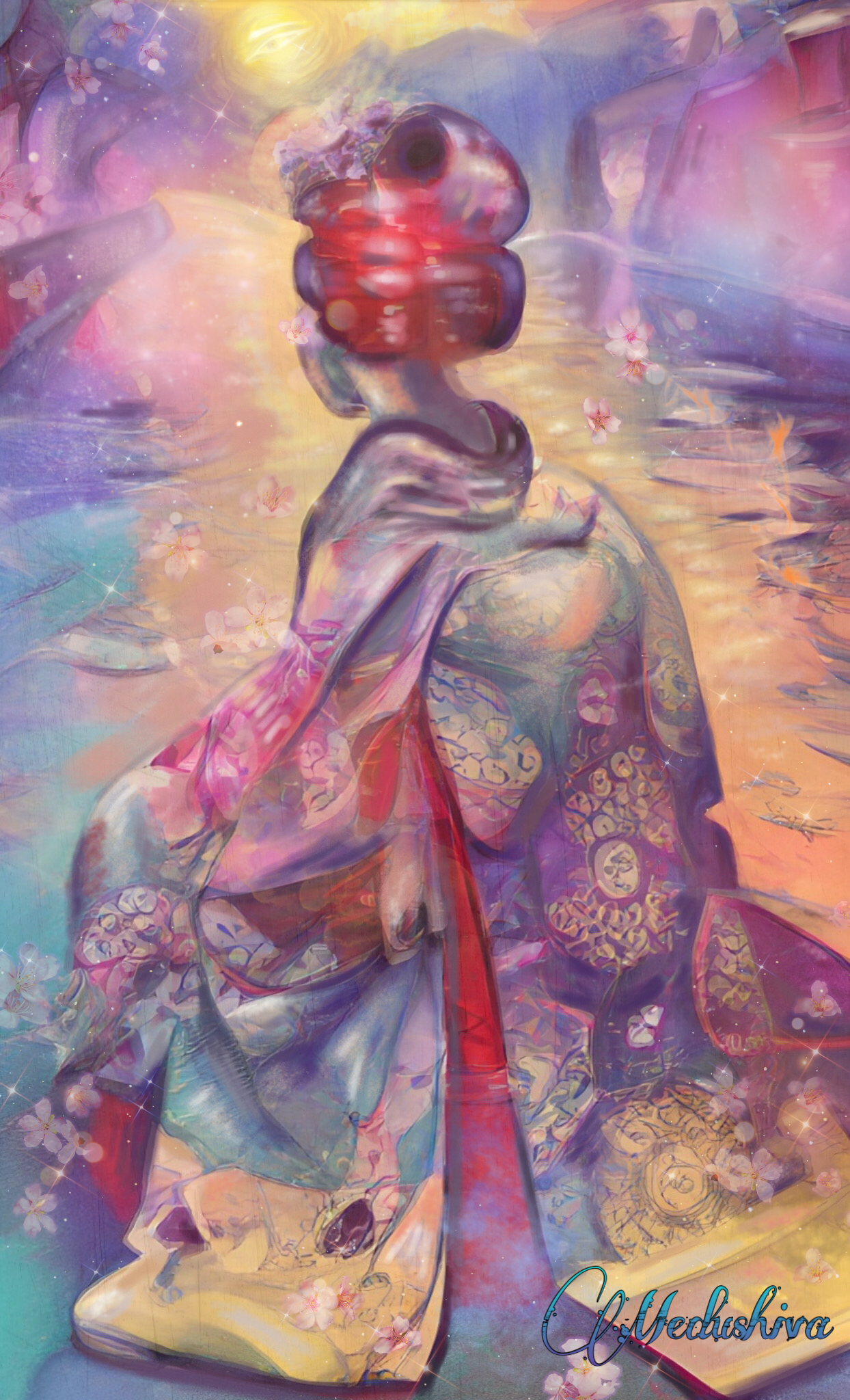 Cherry blossom girl/Geisha© MEDUSHIVA