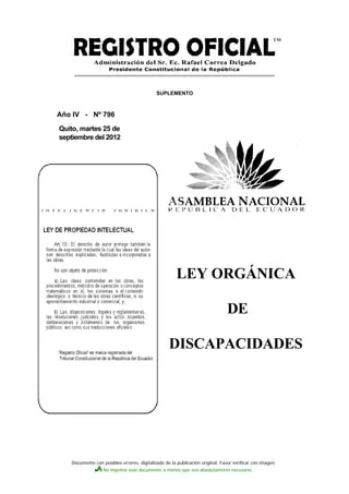 Ley Orgánica de Discapacidades